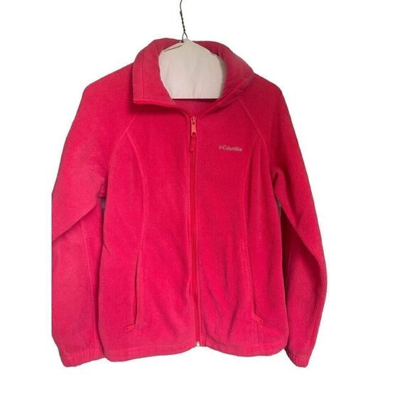 Columbia Women’s Full Zip Long Sleeve Fleece Jacket Pink Size M - Picture 1 of 6
